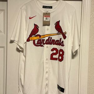 Nike White Cardinals Jersey with Red Accents